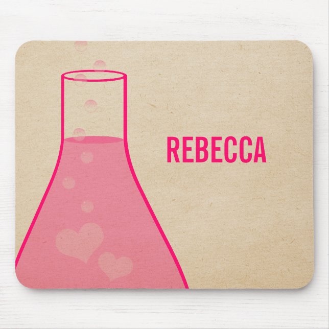 Whimsical Beaker Mousepad, Pink Mouse Pad (Front)