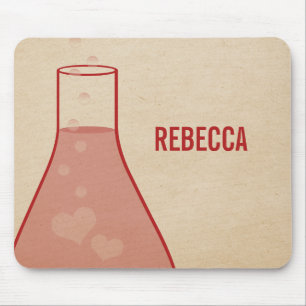 Whimsical Beaker Mousepad, Red Mouse Pad