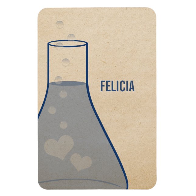 Whimsical Beaker Premium Magnet, Blue Magnet (Vertical)