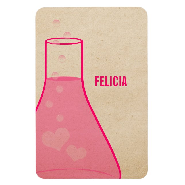 Whimsical Beaker Premium Magnet, Pink Magnet (Vertical)