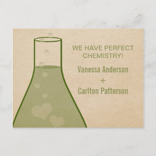 Whimsical Beaker Save the Date Postcard, Green Announcement Postcard