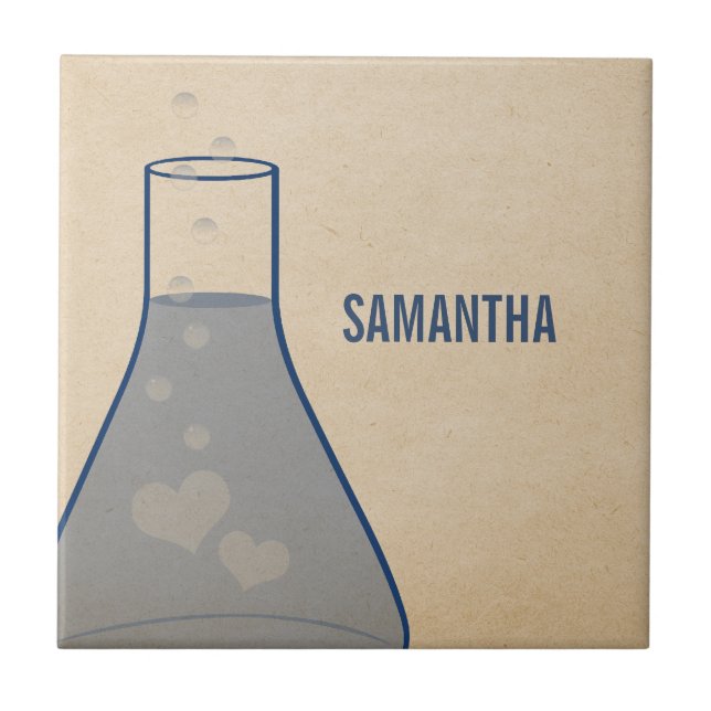 Whimsical Beaker Tile, Blue Tile (Front)