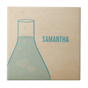 Whimsical Beaker Tile, Teal Tile