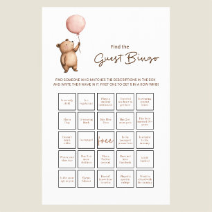 Whimsical Bear Baby Shower Guess the Baby Face  Flyer