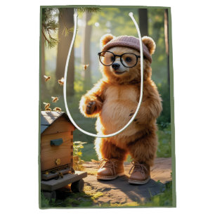 Whimsical Bear Beekeeper in a Sunny Forest Medium Gift Bag
