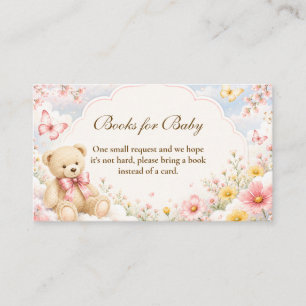 Whimsical Bear Clouds Books for Baby Enclosure Card