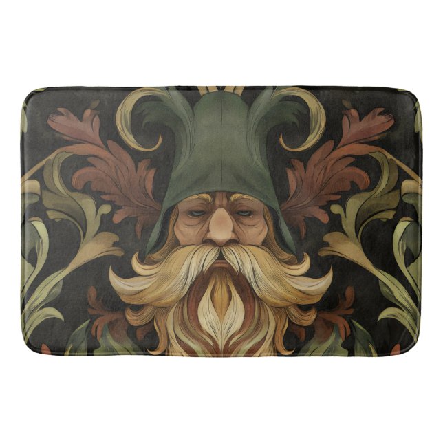 Whimsical Bearded Guardian Bath Mat (Front)