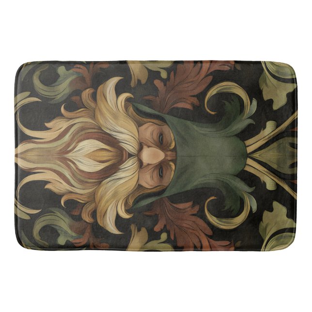 Whimsical Bearded Guardian Bath Mat (Front)