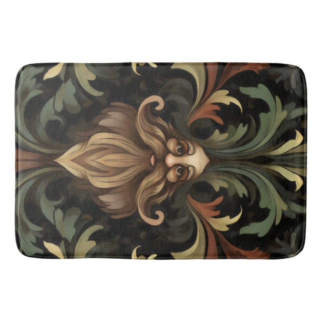 Whimsical Bearded Guardian Bath Mat (Front)