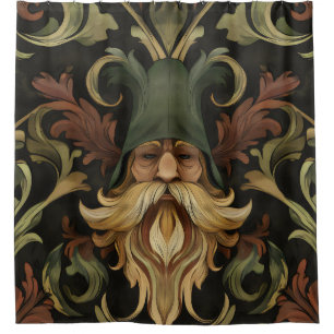 Whimsical Bearded Guardian Shower Curtain
