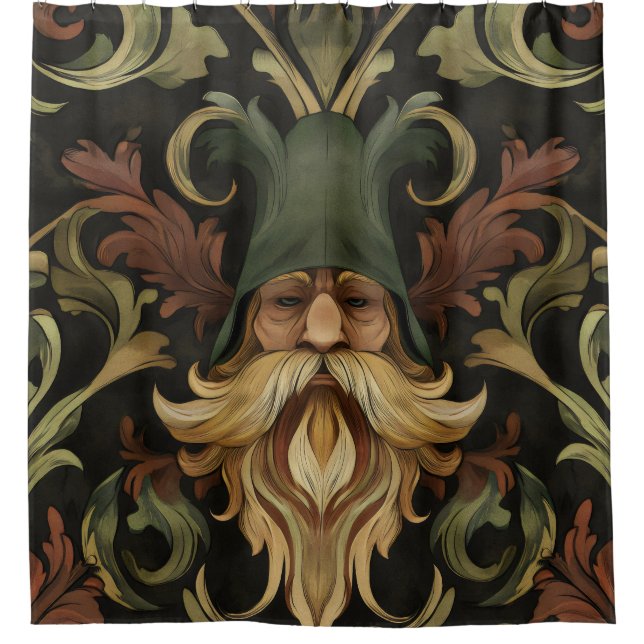 Whimsical Bearded Guardian Shower Curtain (Front)