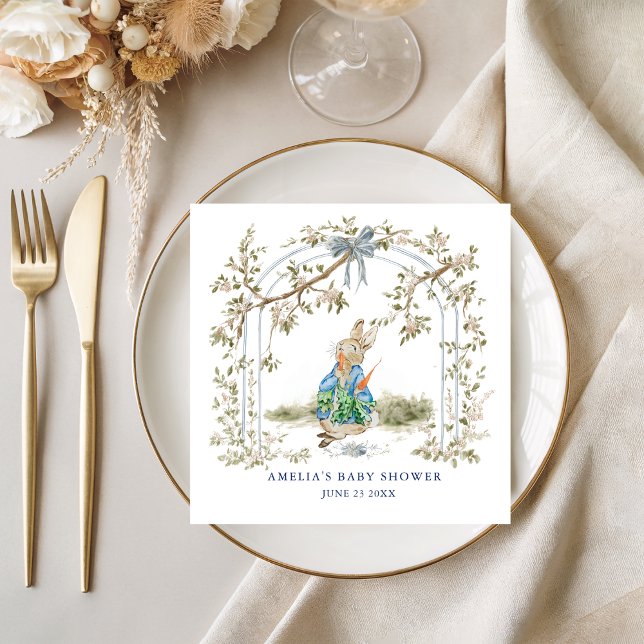 Whimsical Beatrix Potter Peter Rabbit Baby Shower Napkin (Creator Uploaded)