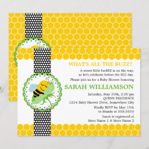 Whimsical Bee Baby Shower Invitation