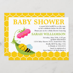Whimsical Bee Baby Shower Invitation