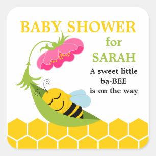 Whimsical Bee Baby Shower Stickers