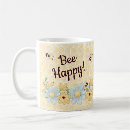 Whimsical Bee Happy Coffee Mug