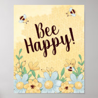 Whimsical Bee Happy Floral