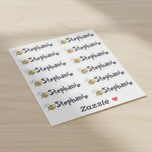 Whimsical Bee Name Labels - Set of 12