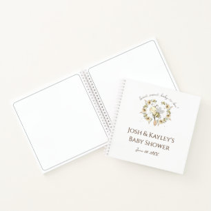 Whimsical Bee Wreath  Baby Shower Guest Notebook