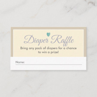 Whimsical Beige Frog Baby Diaper Raffle Enclosure Card