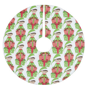 Whimsical Bespeckled Elf Brushed Polyester Tree Skirt