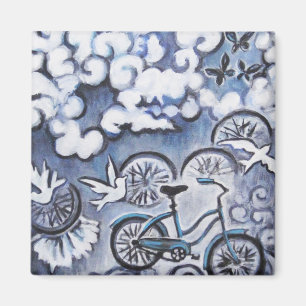 Whimsical Bicycle Painting Products Magnet
