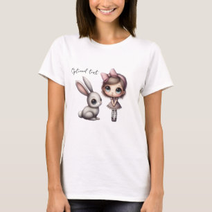 Whimsical Big Eyed Bunny T-Shirt