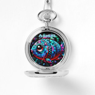 Whimsical Big-Eyed Fish Nautical Personalised Watch