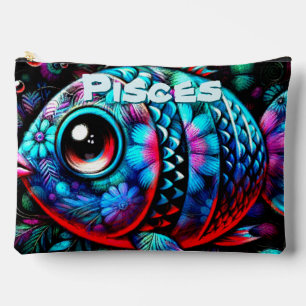 Whimsical Big-Eyed Fish Pisces Personalised Accessory Pouch