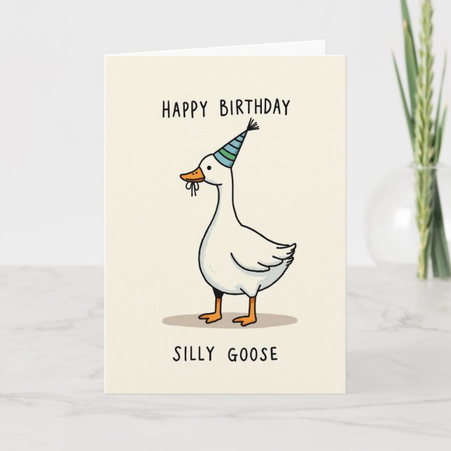 Whimsical Bird Birthday Wish Card (Front)