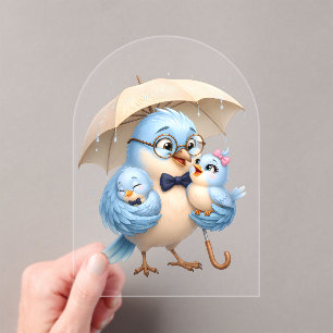 Whimsical Bird Dad Arch Acrylic Invitation