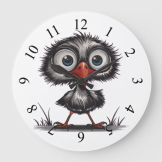 Whimsical bird large clock