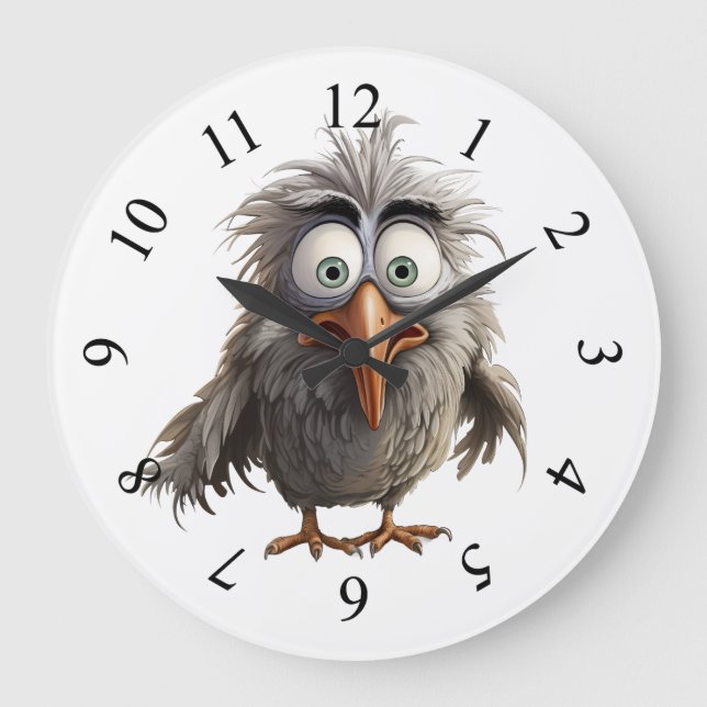 Whimsical Bird Large Clock (Front)