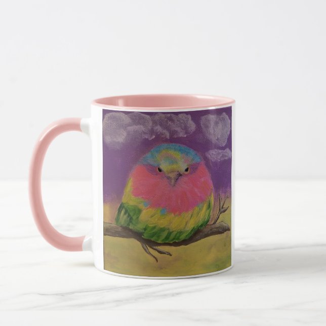 Whimsical Bird Mug Be Yourself World Will Adjust (Left)
