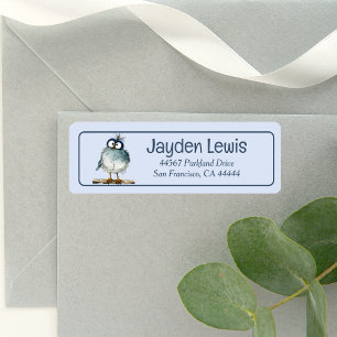 Whimsical Bird On A Branch Return Address  Return Address Label