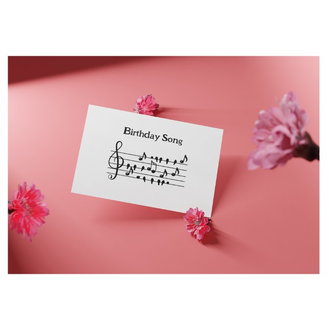 Whimsical Bird Song Music Birthday Postcard (Creator Uploaded)