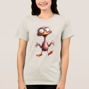 Whimsical bird Tri-Blend shirt