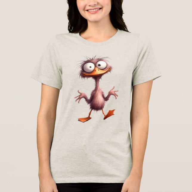 Whimsical bird Tri-Blend shirt (Front)