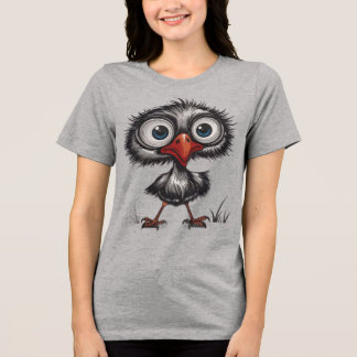 Whimsical bird Tri-Blend shirt