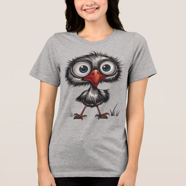 Whimsical bird Tri-Blend shirt (Front)