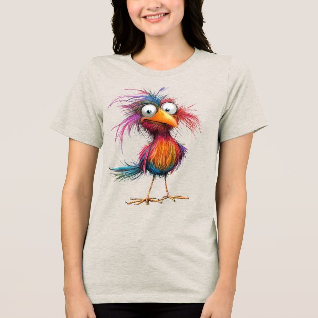 Whimsical Bird Tri-Blend Shirt (Front)
