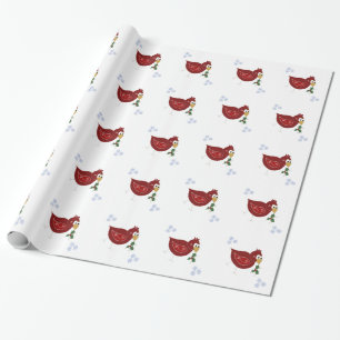 Whimsical Bird with Snowflakes Wrapping Paper