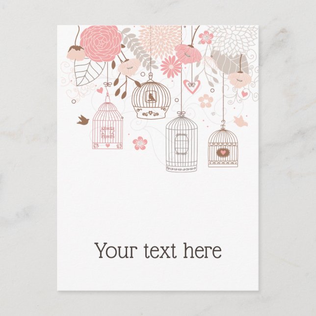 Whimsical Birdcages Personalised Postcard (Front)