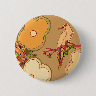 Whimsical Birds 6 Cm Round Badge