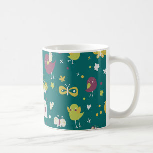 Whimsical Birds and Butterflies Coffee Mug
