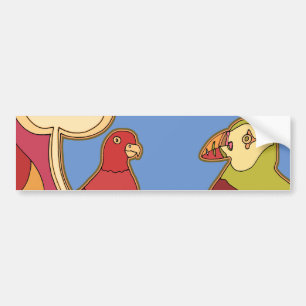Whimsical Birds Bumper Sticker