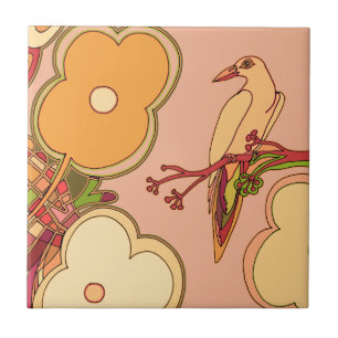 Whimsical Birds Ceramic Tile