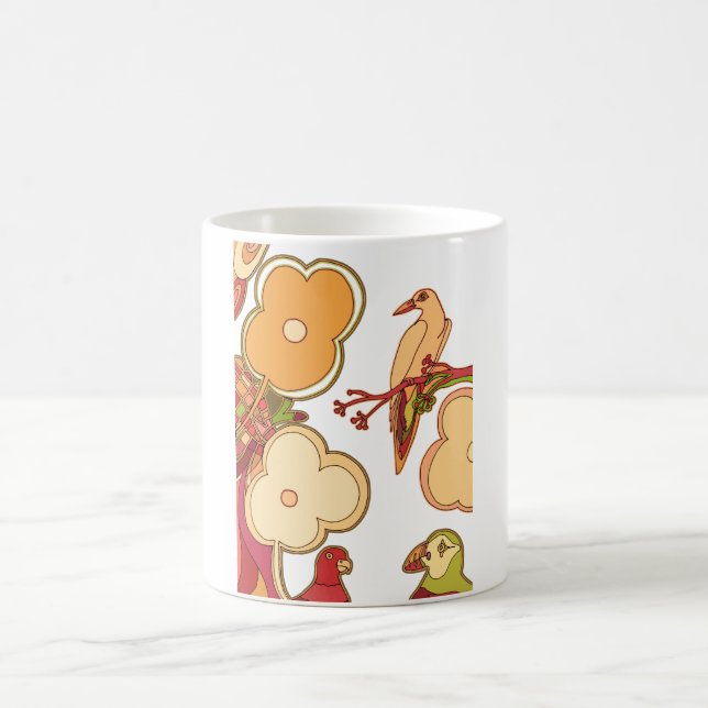 Whimsical Birds Coffee Mug (Center)