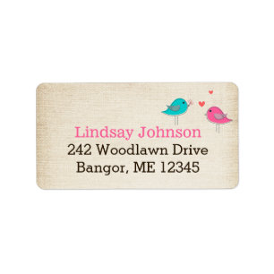 Whimsical Birds in Love Address Label 2