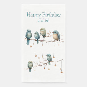 Whimsical Birds on Branches Timeless Elegance Napkin